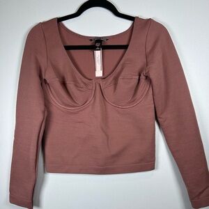 Bridgerton Vibes! NWT Victoria Secret Body Contour Mauve Color Top. #bodycon